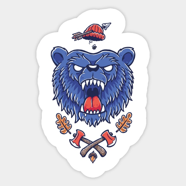 Hipster Bear Sticker by stashygraphics